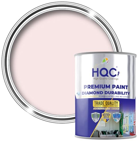 HQC Matt Emulsion Wall & Ceiling Paint – Baby Pink - 5 Litre | Washable, High-Coverage Interior Emulsion for Living Rooms, Bedrooms, Kitchens, Bathrooms & Hallways | Durable, Quick Dry