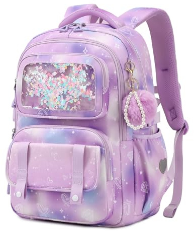 Sisipoet Cartable Fille Primaire, Sac à Dos Imperméable du CP au CM2
