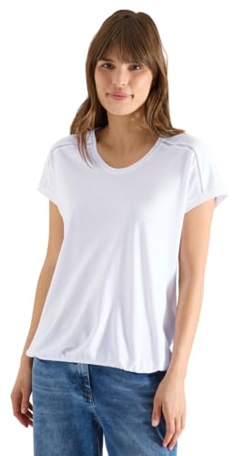 Cecil T-Shirt mit V-Neck und Spitzendetail White L
