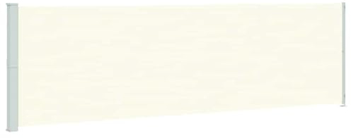 Gecheer Seitenmarkise Ausziehbar 180x600 cm Creme, Sichtschutz Blickdicht Markise Windstabiler Sonnenschutz für Garten und Balkon 317965