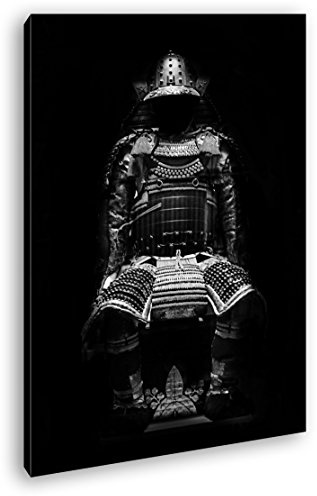 Leinwandbild Dark goldene Samurai-Rüstung, beeindruckend und edel Format: 80x60 cm Effekt: Schwarz&Weiß XXL Kunstdruck Bild auf Keilrahmen/Wandbild/Wohnzimmer Deko