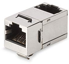 Digitus Acoplador Keystone Cat-6A Blindado - 2 tomas RJ45 - Acodado - 500 MHz 10GBase-T Clase-EA - Carcasa metálica
