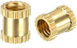 sourcing map Gerändelte Einsatzmuttern – 30 Stück M3 x 5 mm Länge x 4 mm Außendurchmesser Innengewinde Messing Gewinde Einbettungsmutter für 3D-Drucker