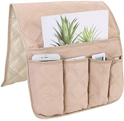 IBLUELOVER Sofatasche Wasserdicht Sofa Bett Organizer rutschfest Armlehne Ablage 5 Tasche Sofatablett TV Fernbedienung Betttasche Aufbewahrungstasche für Brille Buch Handy Tablette Zeitschrift