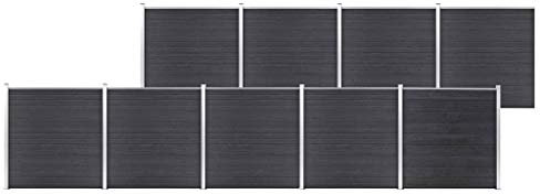 pedkit Gartenzaun WPC Sichtschutzzaun Lamellenzaun Windschutz Sichtschutz Zaun Steckzaun Systemzaun Garten 1564x186 cm Grau