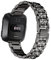 GIMart Kompatibel mit Fitbit Versa Metallarmband Damen Mädchen Bling Strass Edelstahl Ersatz Uhr Armband Zubehör Armband für Fitbit Versa 2/Versa Lite/Versa SE (Schwarz)