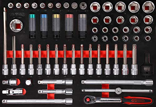 KS Tools 811.0064 1/2'' Bit-Stecknuss-Satz in Schaumstoffeinlage, 64-tlg