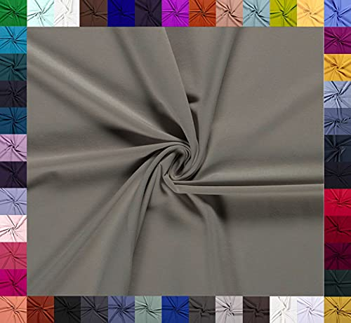 0,5m Baumwoll-Jersey uni 8% Elasthan Baumwollstoff elastisch Meterware Jersey-Stoff Oeko-Tex Kl 1, Farbe:taupe