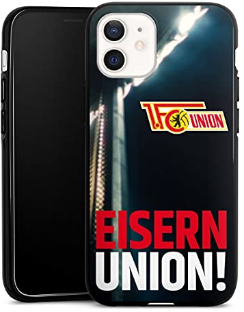 DeinDesign Silikon Hülle kompatibel mit Apple iPhone 12 Case schwarz Handyhülle Fanartikel 1. FC Union Berlin Fußball