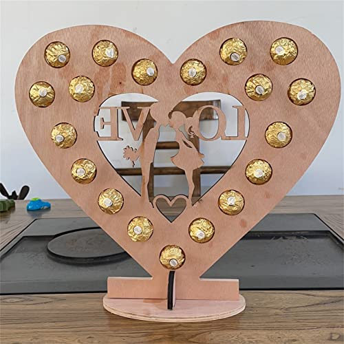 wuitopue Wooden Advent Calendar 2021 Christmas Xmas Tree/Elk Shaped Chocolate Frame Decoration Wooden Chocolate Candy Stand Creative Desktop Ornament Chocolate Display Rack Home Holiday Decor (E)