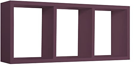 MODULARREDO | TRISTANO Mensola da Muro, Libreria Sospesa, Libreria da Parete, Scaffale da Parete, Viola Melanzana, 70x30 p15.5 cm - Made in Italy