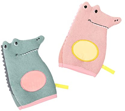 Kreatives Krokodil Badehandschuhe-Set für Kinder, 2 Stück