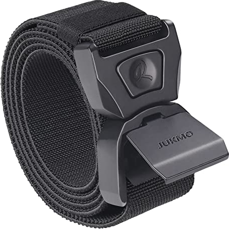 JUKMO Schnellverschluss Taktischer Gürtel, Militär Wandern 3,8cm Arbeit Gürtel mit Schwere Sicherheitsgurt Schnalle (Schwarz, XL-für Taille 116cm-125cm (Länge 145cm))