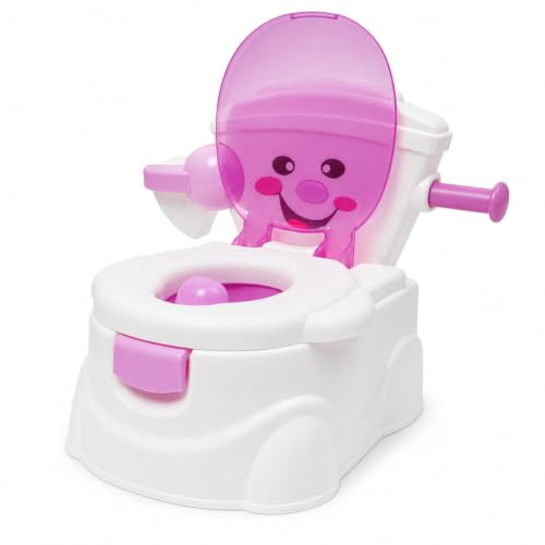 Töpfchen Baby Kindertoilette Toilettentrainer Babytopf WC/Klo Nachttopf Toilette Potty Training Seat mit Deckel Blau/Rosa (Rosa)