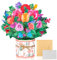 Modacraft 3D Pop Up Grußkarten Nelken und Rosen, Pop Up Karte Blumen mit Umschlag Nachrichtenkarten, Popup Karte für Geburtstag Valentinstag Graduierungszeremonie Hochzeiten Muttertag Jahrestag