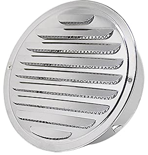 Niaciswe Rejilla Ventilacion 100 mm Rejilla de Ventilación de Acero Inoxidable Rejillas de Ventilacion Redonda Rejilla de Extracción de Aire Rejillas con Protección Antiinsectos para Ventilacion