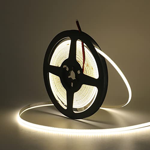 Wisada COB LED Streifen 2m, USB Dimmbar 5V 320LEDs/m Flexibler LED Lichtband Natürliches Weiß COB Nicht Wasserdichte LED Lichterketten mit RF Fernbedienung für Schrankbeleuchtung