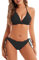 Durio Bikini Damen Push up Sexy 4tlg Bikini Damen Set mit Triangel Bikinihose Breit von Körpchen Verstellbar 38-40(Herstellergröße M)