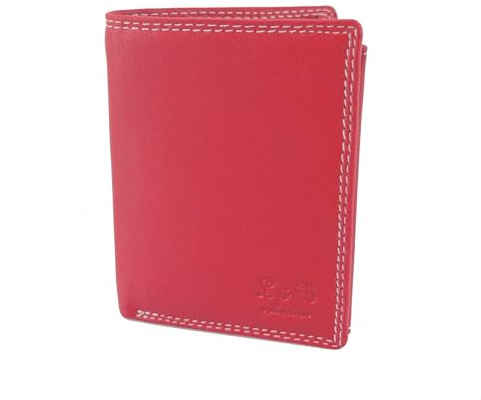 L&B Collection Echt Leder Herren Geldbörse »2340« Hochformat klein I mit RFID Schutz I Portemonnaie mit Münzfach I 5 Kartenfächer I Geldbeutel für Männer I Brieftasche Wallet Portmonee (Rot)