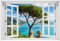 Wallario Outdoor-Poster für Garten oder Balkon Italienische Küste, Motivbanner Größe: ca. 60 x 90 cm mit Fenster-Illusion