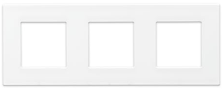LUXUS-TIME Nur Rahmen Kunststoff Wandblenden Lichtschalter Blenden Schalterleisten für Touchschalter, Steckdosen, Unterputz Dosen Kunststoffrahmen Weiß, Schwarz (3-Fach, Weiß-Kunststoff)
