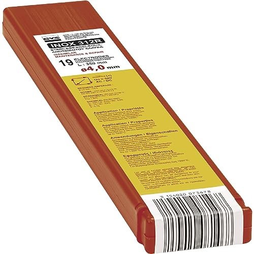 GYS, Métal d'Apport MMA, 19 Baguettes/Électrodes de Soudage Enrobées Semi-Basique E312 Ø 4,0 mm x 350 mm, Étui Plastique, Pour Soudage & Rechargement Acier Toutes Positions sauf Descendante