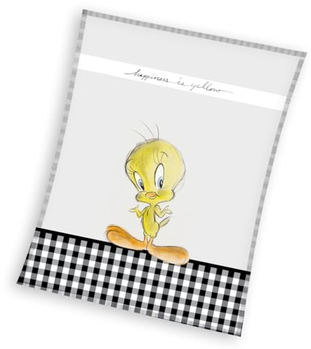 Carbotex LOONEY TUNES Tweety Decke, 130 x 170 cm, weich und lustig für alle Fans