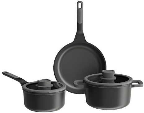 LEO STONE Antihaft-Aluminiumguss 5-teiliges Kochtopfset