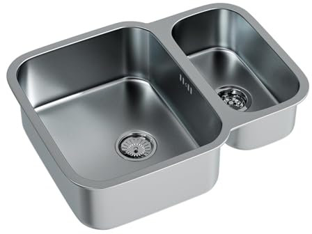 Liquida NR590SS 1.5 Bowl Reversible Undermount Stainless Steel Kitchen Sink