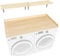 Securaiser Lavatrice asciugatrice controsoffitto con ripiani, rondella in legno e piano di lavoro dell'asciugatrice, 68,1 x 136,9 cm, Burlywood