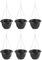 Acan Tradineur - Pack de 6 macetas Redondas Colgantes, plástico, macetero, Tiesto, Recipiente para Plantas, Flores, balcón, terraza, hogar, Fabricada en España (Antracita - 25 x 15 cm)
