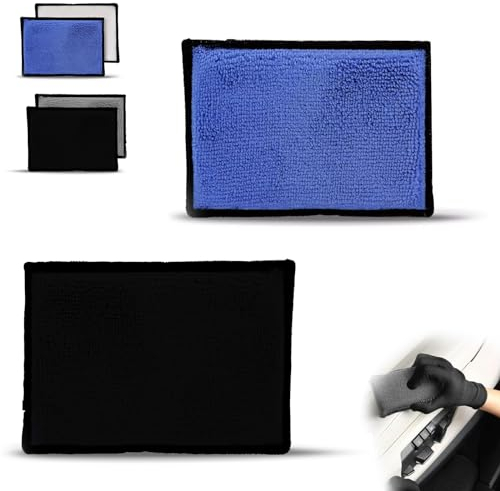 YanBous 2 Spugne In Microfibra Per La Pulizia Degli Interni Auto, Adatte Per Plastica, Sedili & Pelle - Ideali Per Cera & Prodotti Di Cura - 15x9x2.7 cm