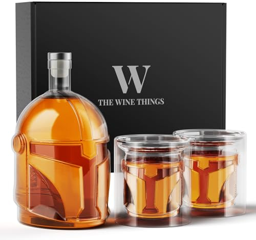 Galaxy Whiskey Decanter Sets with 2 Glasses for Men Dad, Unique Gift for fathers day, Husband, Boyfriend, Brother, Anniversary Memorial Day Birthday Gift Ideas, Cool Drinking Accessories for Home Bar