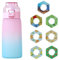 600ML Wasserflasche mit Geschmack Flasche Original - 2024 Neu Trinkflasche mit 7 Geschmackskapseln Set für ein erfrischendes Trinkerlebnis Wasserflasche für Outdoor Sport Set (Rosa,600ML)
