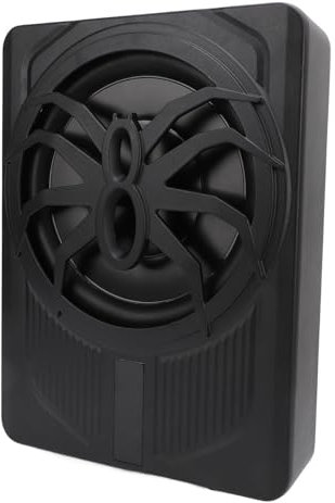 Slim Under Seat Car Subwoofer 10In Powered Sub with Blue LED Lights and App Control