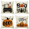 4 Stück Kissenbezug Halloween 45x45 cm Kissenbezüge Set Leinen Halloween Kissenbezug Kürbis, Kisseneinsatz Nicht im Lieferumfang Enthalten, für Wohn- und Schlafzimmerkissen, Halloween-Dekoration