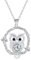 Hifeeled Eule Kette Damen 925 Sterling Silber Halskette mit Anhänger für Frauen Original Schmuck Geschenke