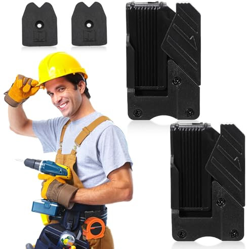 2 Pcs Tape Measure Holder for Belt, Universal Tape Measure Belt Clip, Measuring Tape Holder Set for Pouch Pocket, Electrician Carpenter Plumber Accessories