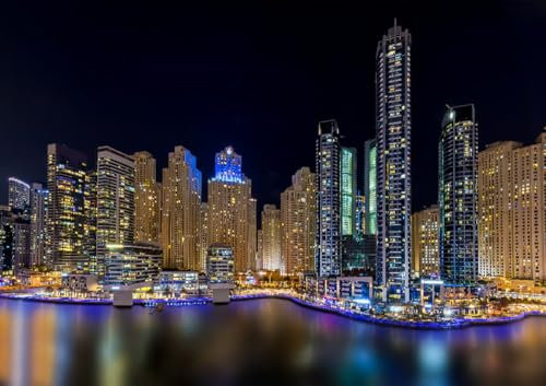 CALVENDO Poster 42,0 x 29,7 cm Querformat Skyline von Dubai Marina - Dubai| Bilder, Kunstdruck, Wandbild, Wanddeko, Prints ohne Rahmen