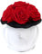 EG EMMIE GRAY Splendid Infinity Rosebox | Round | XS | Marble Silver – Mind. 7 Infinity Rosen mit langjähriger Haltbarkeit, echte Rosen die bis zu 3 Jahre blühen, konservierte Rosen (Vibrant Red)