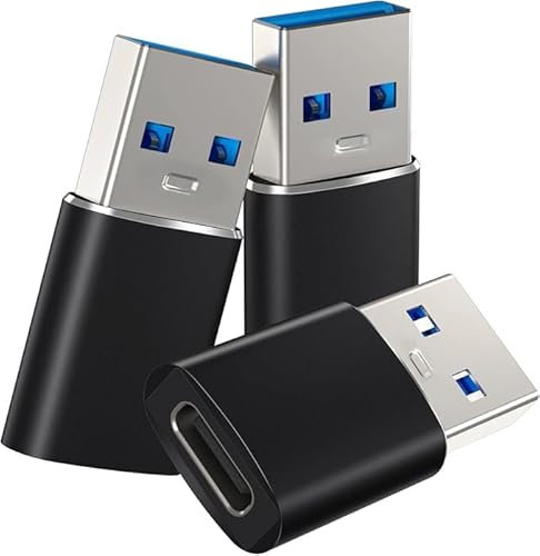 J BONA USB C Female to USB Male Adapter (3-Pack) – Type-C to USB-A Converter for Fast Charging & Data Sync – Compatible with iPhone 15/14/13/12, iPad Air, MacBook, Galaxy S21/S20, and More