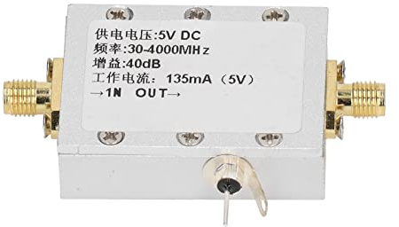 Mavaol Mini amplificatore RF, ampia gamma di frequenze 30-4000 MHz, guadagno 40 dB, basso rumore, robusta custodia in lega di alluminio, ripetitore per GPS, Wi-Fi, Bluetooth, TV