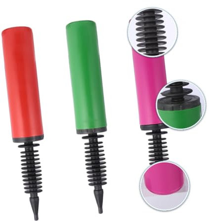 COLLBATH 3pcs Hand Pump Inflatable Balloon Pumps Party Balloon Inflator Set for Festival Decorations Easy Push Operation Random Color
