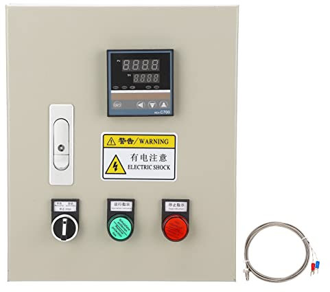 Contrôleur de Four, Contrôleur de Température PID 15 KW 32 A, Contrôleur de Température de Fumoir, Four à Revêtement en Poudre avec Contrôleur de Température, 1 Thermocouple et 2