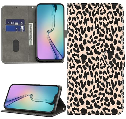GLANDOTU Case for Samsung Galaxy A14 5G/4G Phone Cases, Multi-Pattern PU Leather Wallet Flip Cover with [Standing Function] [Card Holder] [Wrist Strap] for Samsung Galaxy A14 Case -Leopard Print