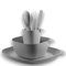 CALIPSO Vaisselle de camping pour 1 personne - En plastique incassable - 3 pièces - Pour le jardin - Vaisselle en plastique avec assiette, bol, tasse et couverts gratuits