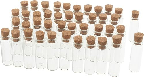 VBS XXL Mini Gläschen mit Korken 42 Stück Reagenzglas Glasfläschchen ⌀ 3,8cm vielseitig Dekoration Aufbewahrung