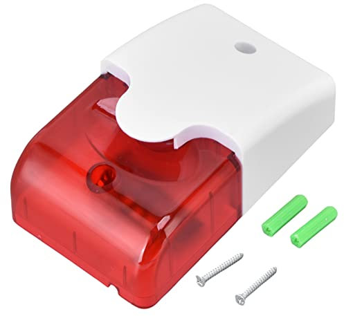 Mini sirène stroboscopique Filaire, Alarme Filaire Stroboscope Rouge Sound Flash sirène pour Le système d'alarme de sécurité à Domicile DC12V