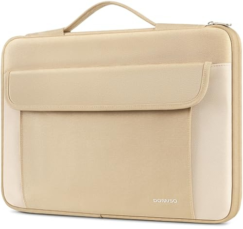 DOMISO 17 pollici, custodia impermeabile per laptop da 17 a 17,3, per computer portatile/Dell/Acer/HP/MSI, beige
