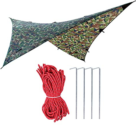 1pc Outdoor tragbarer Regenfisch -Hängematten -Zelt -Planen -Schutz Tarnung 275 * 275 cm (Militärtarme)
